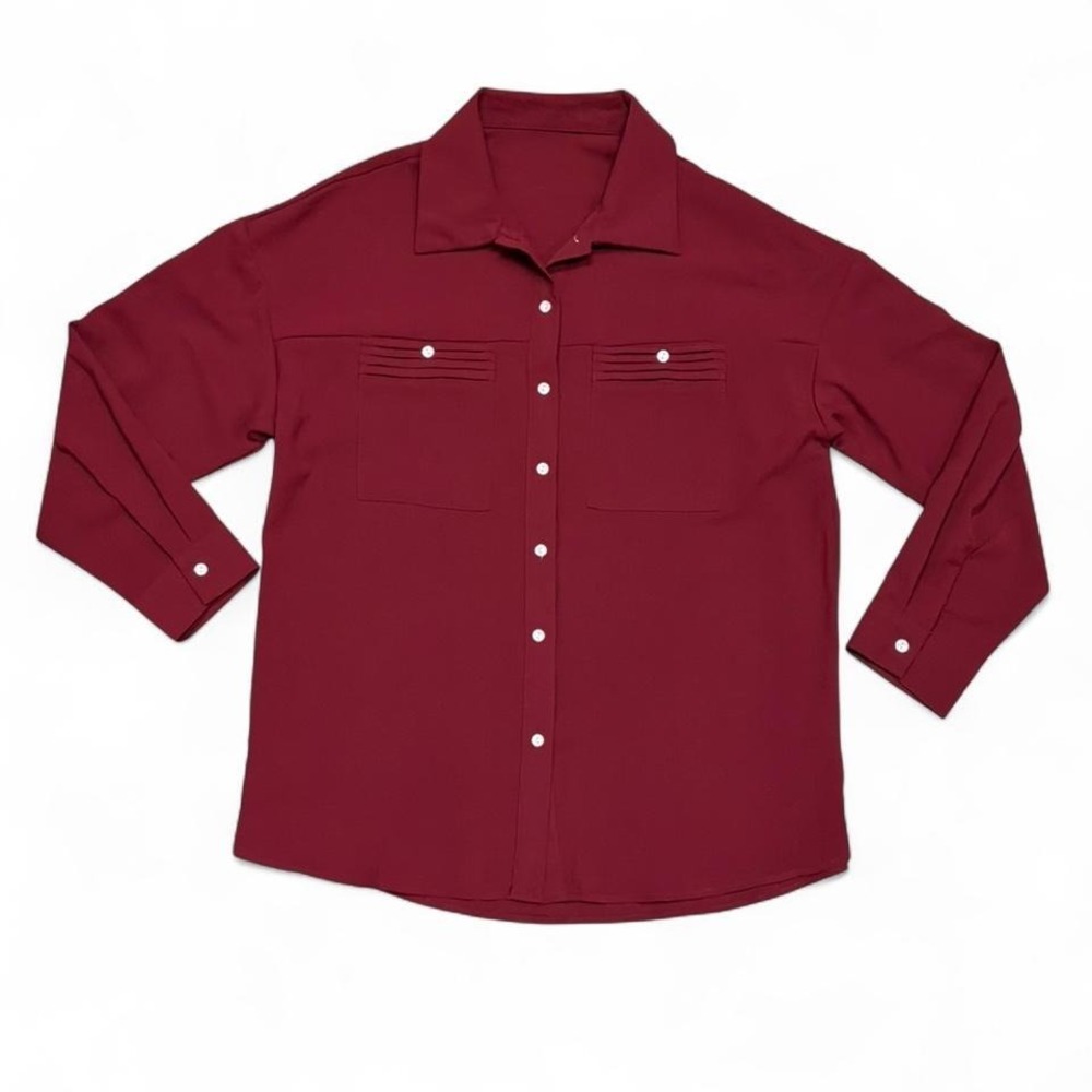 Burgundy long sleeve shirt